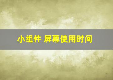 小组件 屏幕使用时间